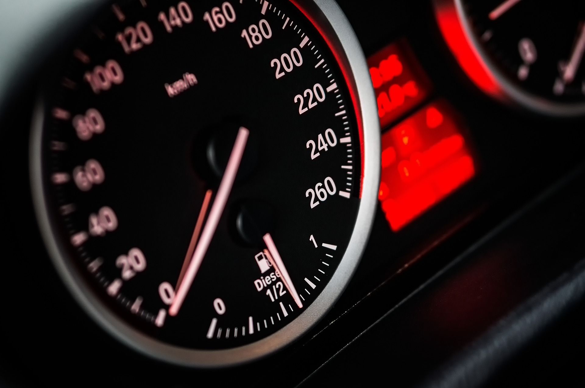 Speedometer of car