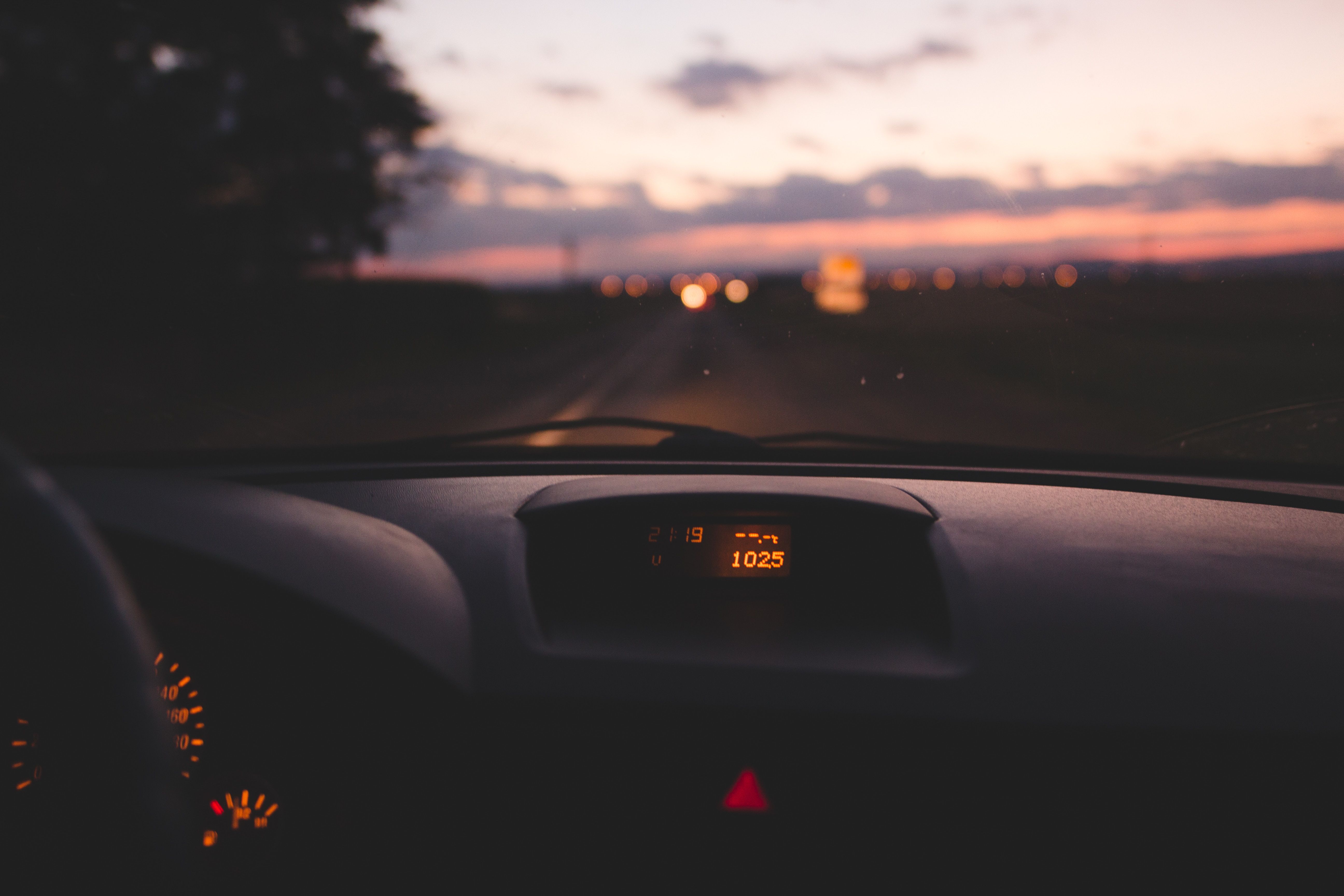 Looking at dash while driving at night
