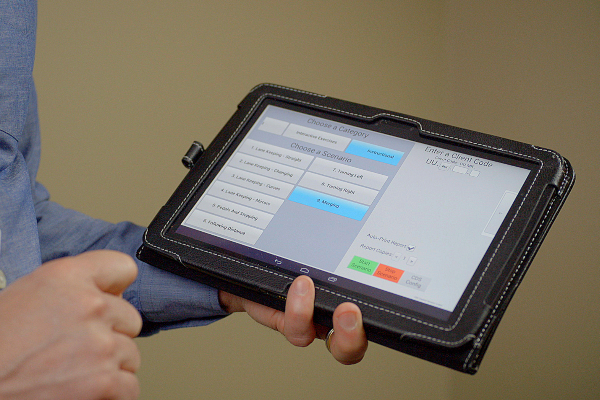 Tablet with simulator software