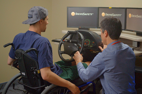 Wheelchair user driving simulator